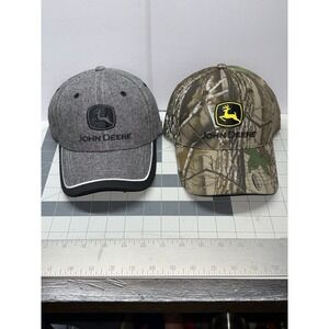LOT OF 2: NEW John Deere Baseball Caps, Adjustable backs Green And Black